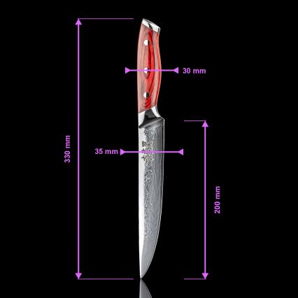 Gudaro - KENSHO damaskiteräinen viipalointiveitsi 8, 67 kerrosta terästä, pituus 20 cm