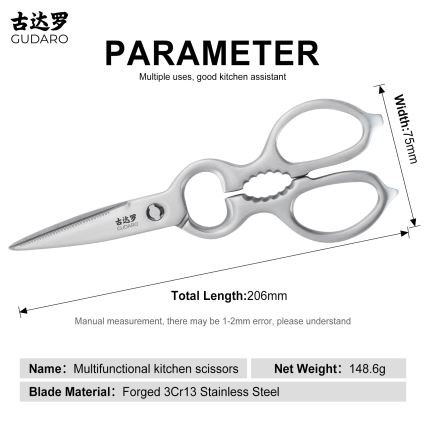 Gudaro - RONIN siipikarjansakset 20,6 cm, ruostumaton teräs