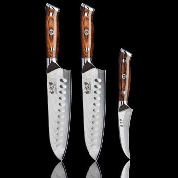 Gudaro - SETTI 2x damaskiteräksinen Santoku-keittiöveitsi FENG 7,5