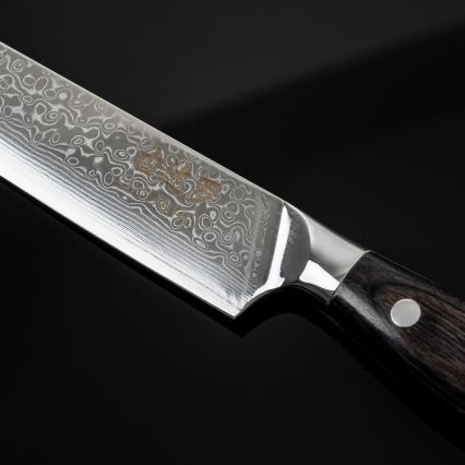 Gudaro - SHIRO 8, 67-kerroksinen damaskiteräsinen viipalointiveitsi, terän pituus 20 cm