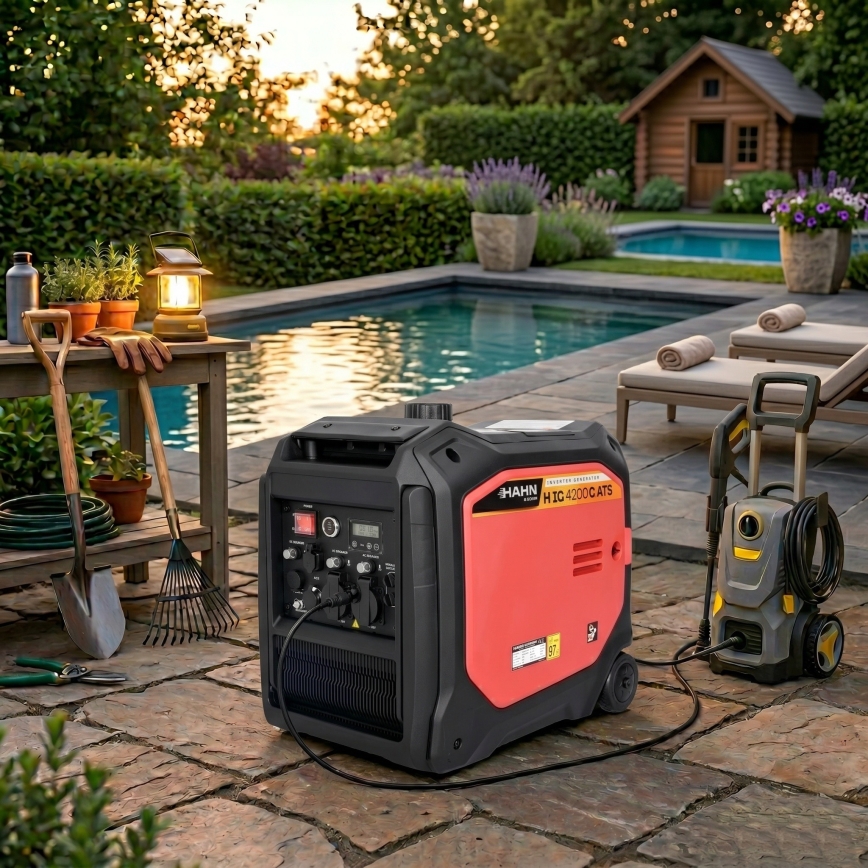 Hahn & Sohn 20062 - Bensiini-/LPG-käyttöinen sähkögeneraattori H IG 4200 G ATS 4200/3800W
