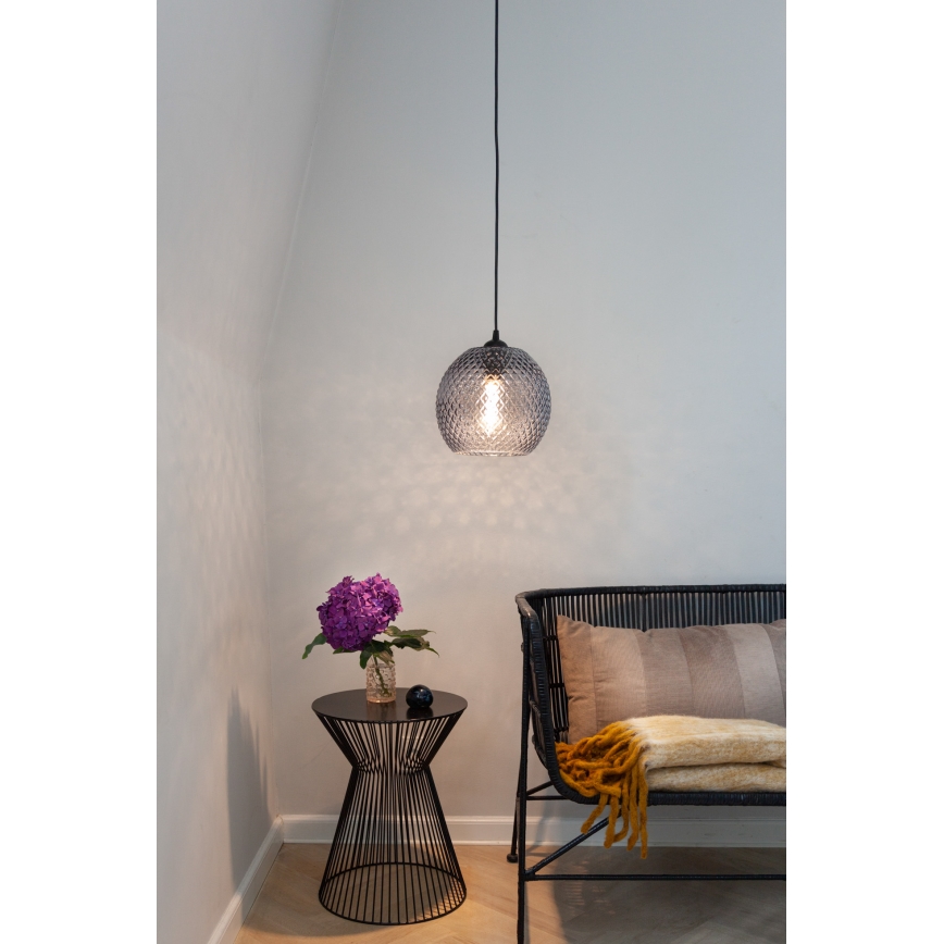Halo Design 718443 - Riippuvalaisin kaapelilla NOBB 1xE27/40W/230V halkaisija 22 cm savunharmaa