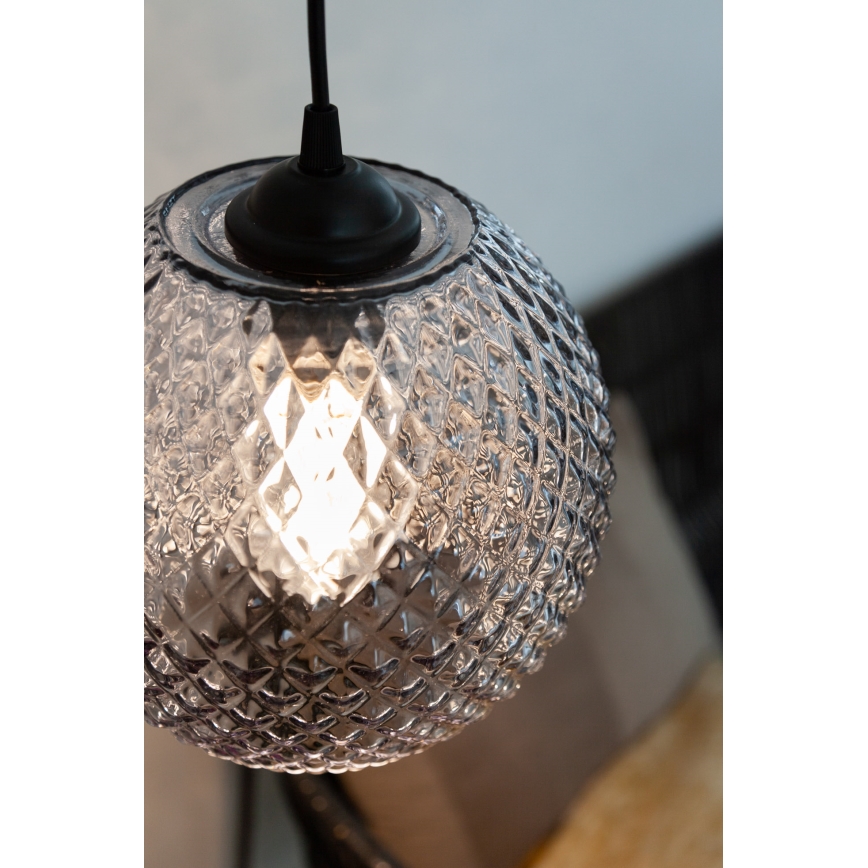 Halo Design 718443 - Riippuvalaisin kaapelilla NOBB 1xE27/40W/230V halkaisija 22 cm savunharmaa
