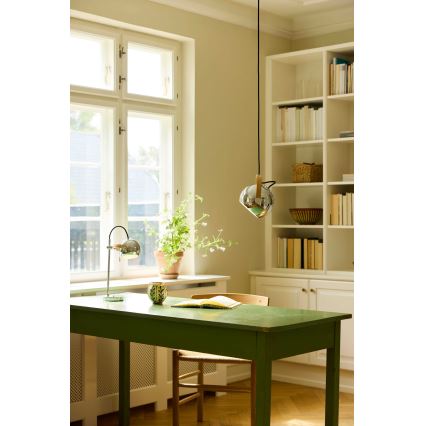 Halo Design 734443 - Riippuvalaisin vaijerilla DC 1xE27/40W/230V Ø 18 cm kiiltävä kromi/tammi