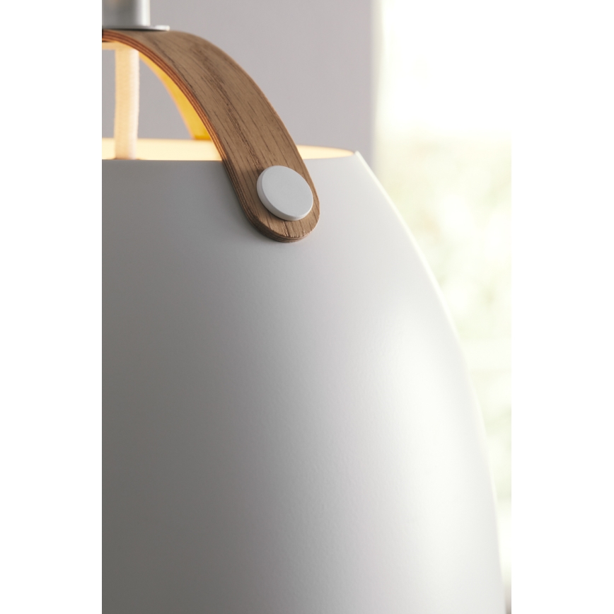 Halo Design 734870 - OSLO-riippuvalaisin johdolla 1xE27/40W/230V Ø 40 cm valkoinen/tammi