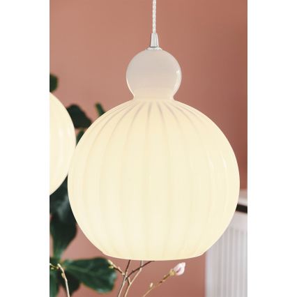 Halo Design 737321 - riippuvalaisin kaapelilla BALL BALL 1xE27/40W/230V halkaisija 32 cm valkoinen