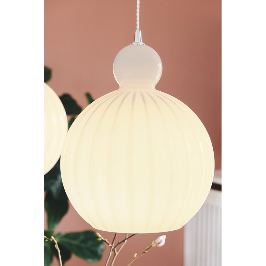 Halo Design 737321 - riippuvalaisin kaapelilla BALL BALL 1xE27/40W/230V halkaisija 32 cm valkoinen