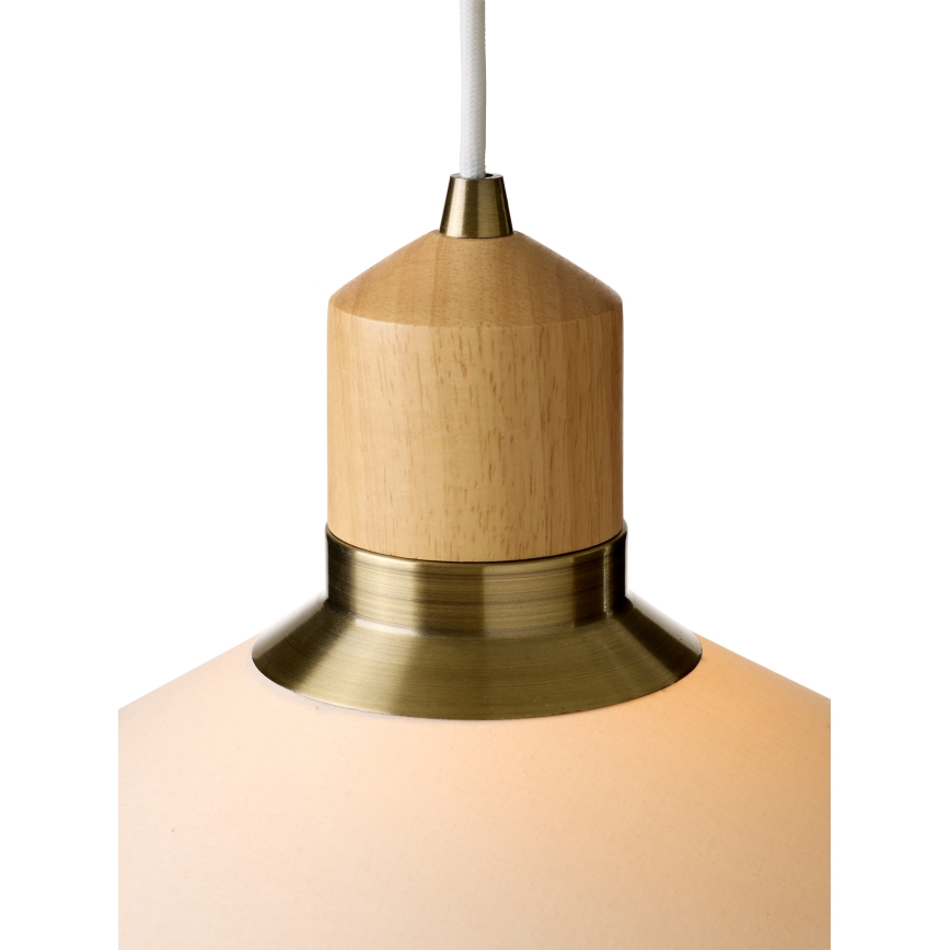 Halo Design 744091 - PARIS-riippuvalaisin johdolla 1xE14/40W/230V, halkaisija 24 cm, kerma/messinki/tammi
