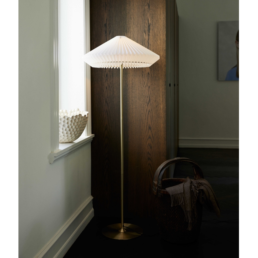 Halo Design 745050 - Lattiavalaisin PARIS 1xE27/40W/230V messinki/valkoinen/tammi