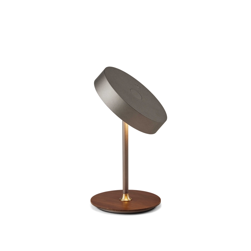 Halo Design 745791 - LED-himmennettävä ladattava pöytävalaisin ON THE MOVE LED/2,5W/4000 mAh harmaa/puu