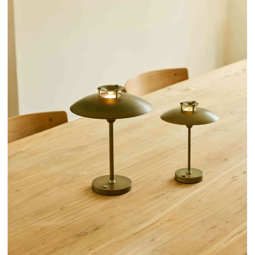 Halo Design 746149 - LED himmennettävä ulkokäyttöön ladattava pöytälamppu MINI STEPP LED/1,8W/1600 mAh IP44 messinki