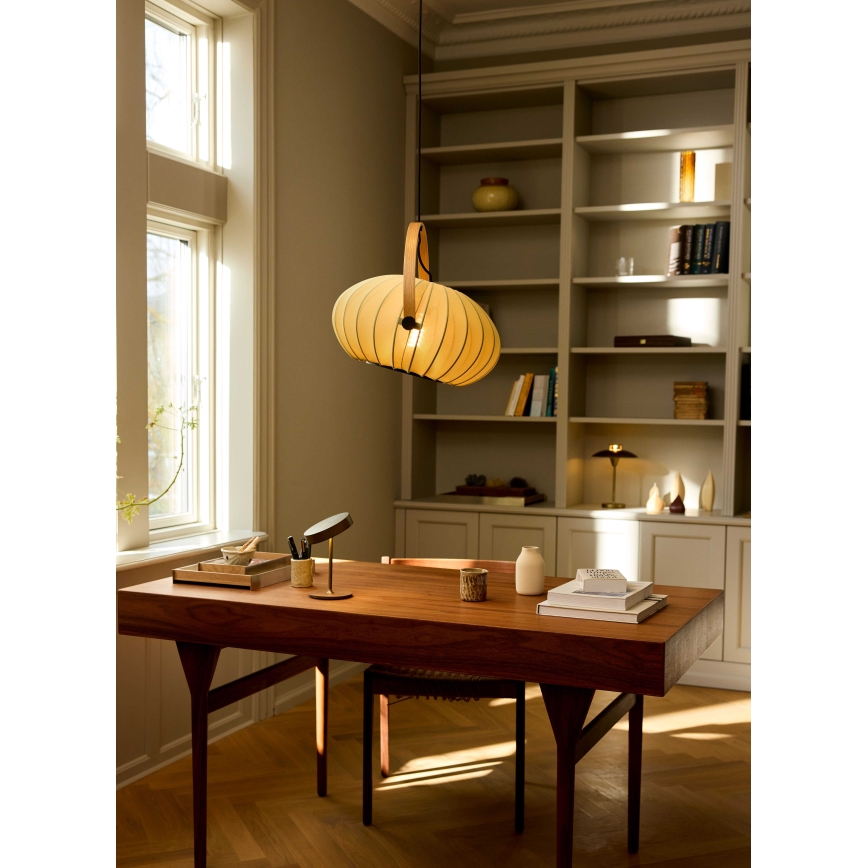 Halo Design 746361 - Riippuvalaisin kaapelilla DC 1xE27/40W/230V Ø 40 cm vihreä/tammi