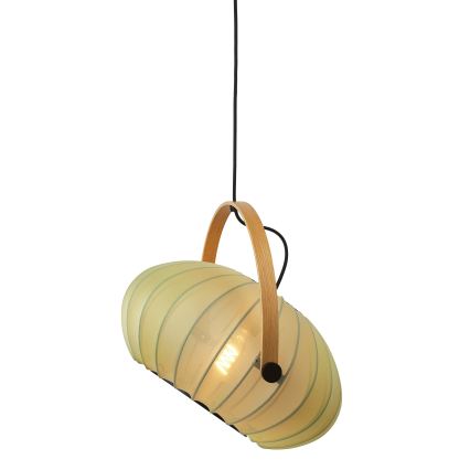 Halo Design 746361 - Riippuvalaisin kaapelilla DC 1xE27/40W/230V Ø 40 cm vihreä/tammi
