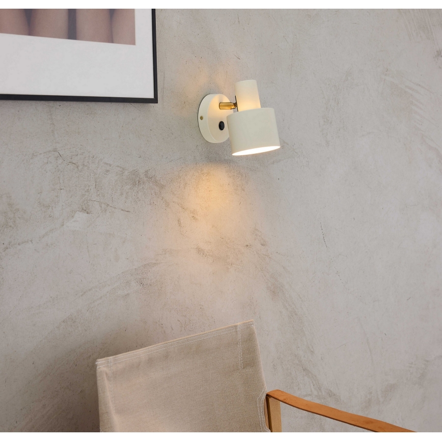 Halo Design 746873 - VOGUE seinävalaisin 1xE27/40W/230V kerma/messinki