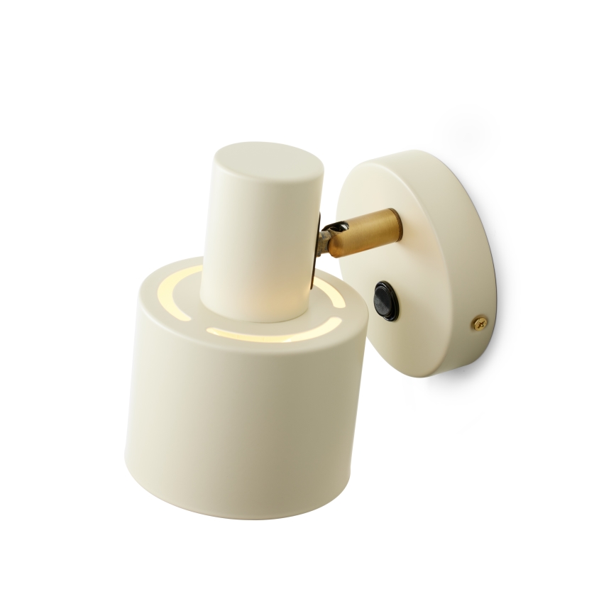 Halo Design 746873 - VOGUE seinävalaisin 1xE27/40W/230V kerma/messinki