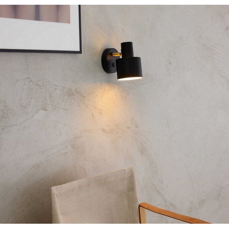 Halo Design 746880 - Seinäspotti VOGUE 1xE27/40W/230V musta/messinki