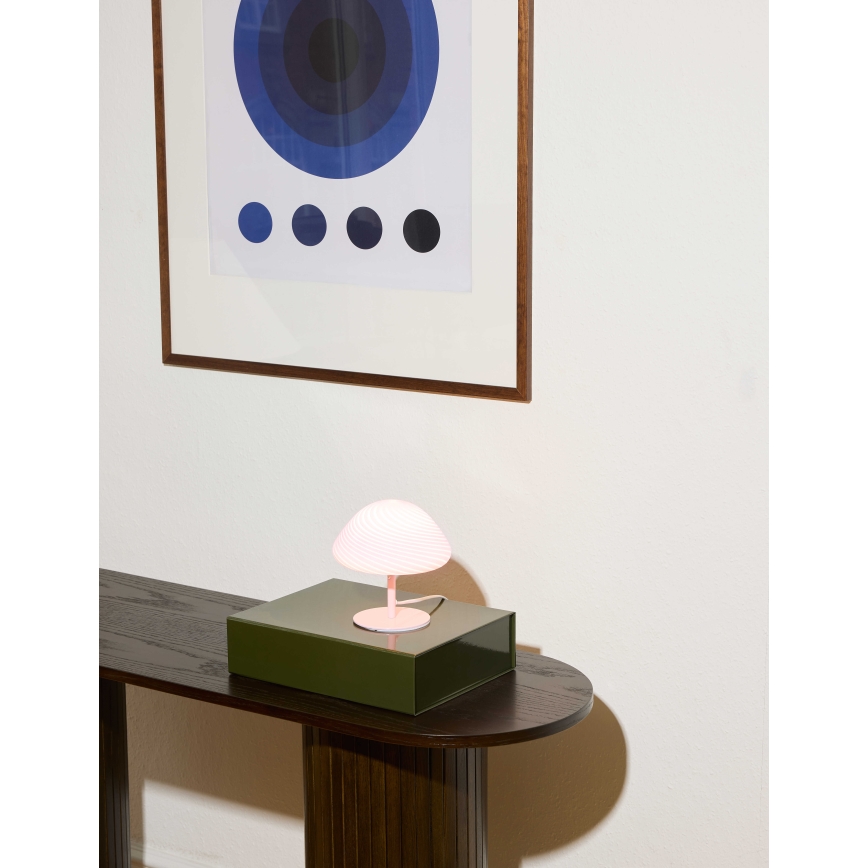 Halo Design 747047 - Pöytävalaisin CANDY MINI MUSH 1xG9/25W/230V halkaisija 17 cm vaaleanpunainen