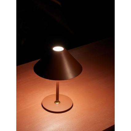 Halo Design 800834 - himmennettävä, ladattava ulkokäyttöön tarkoitettu pöytälamppu HYGGE LED/3W/4000 mAh IP54 viininpunainen