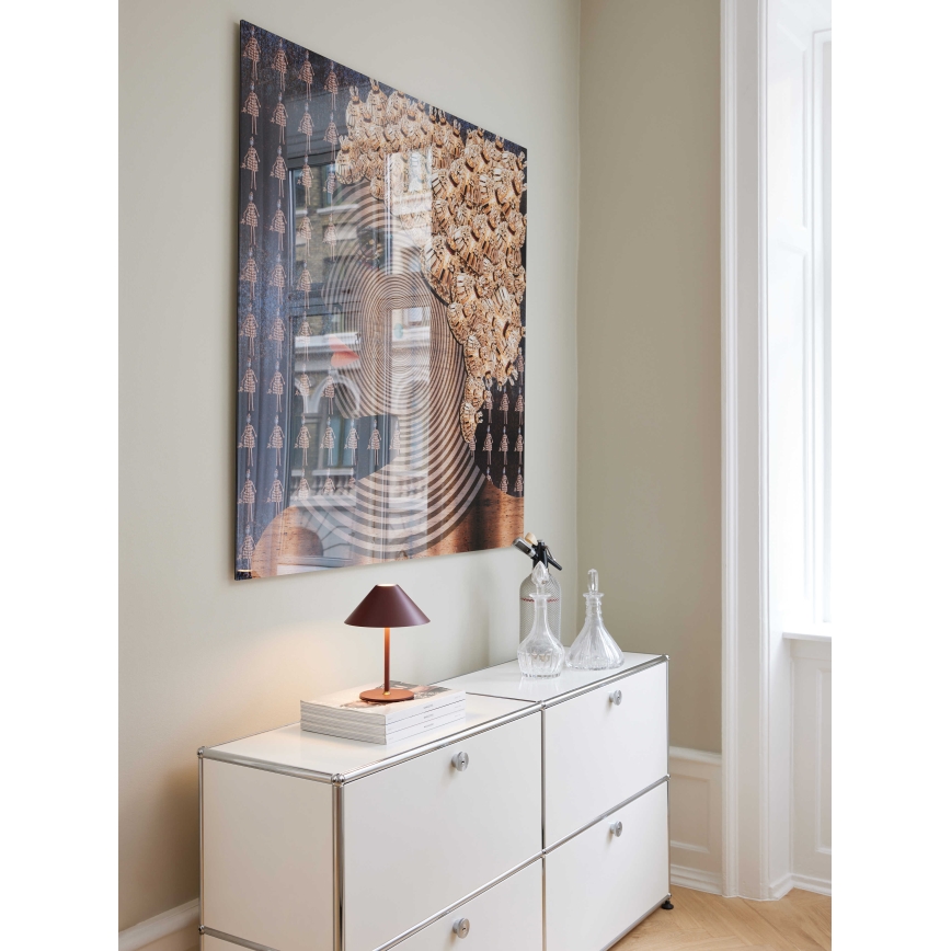 Halo Design 800834 - himmennettävä, ladattava ulkokäyttöön tarkoitettu pöytälamppu HYGGE LED/3W/4000 mAh IP54 viininpunainen