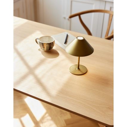 Halo Design 800841 - HYGGE himmennettävä ladattava ulkokäyttöön tarkoitettu LED-pöytävalaisin LED/3W/4000 mAh IP54 messinki