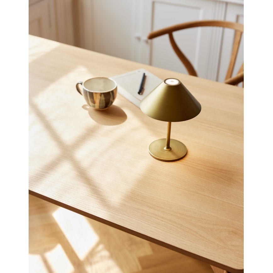 Halo Design 800841 - HYGGE himmennettävä ladattava ulkokäyttöön tarkoitettu LED-pöytävalaisin LED/3W/4000 mAh IP54 messinki