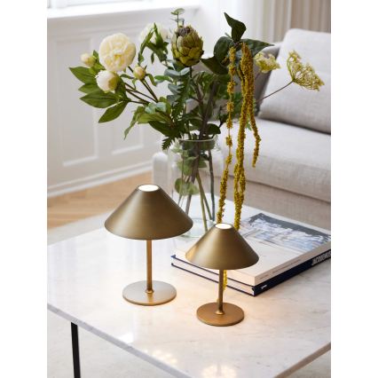 Halo Design 800841 - HYGGE himmennettävä ladattava ulkokäyttöön tarkoitettu LED-pöytävalaisin LED/3W/4000 mAh IP54 messinki