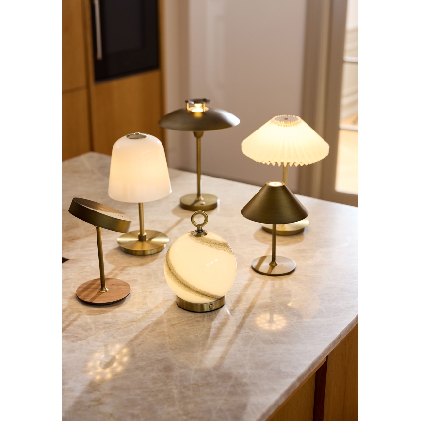 Halo Design 800841 - HYGGE himmennettävä ladattava ulkokäyttöön tarkoitettu LED-pöytävalaisin LED/3W/4000 mAh IP54 messinki