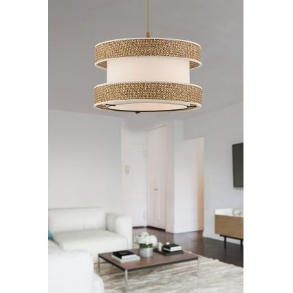 HALO-riippuvalaisin vaijerilla 1xE27/60W/230V kerma/beige