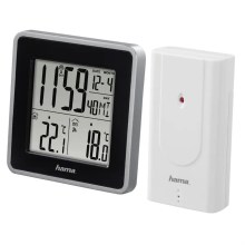 Hama - Sääasema LCD-näytöllä ja herätyskellolla 2xAA musta/harmaa