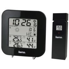 Hama - Sääasema LCD-näytöllä ja herätyskellolla 2xAA musta
