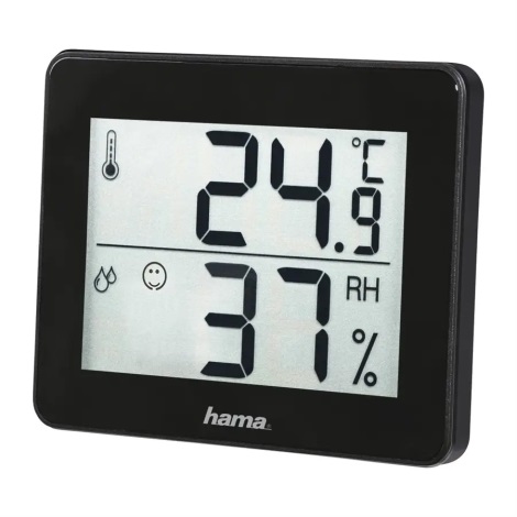 Hama - Sisälämpömittari kosteusmittarilla 1xCR2025 musta
