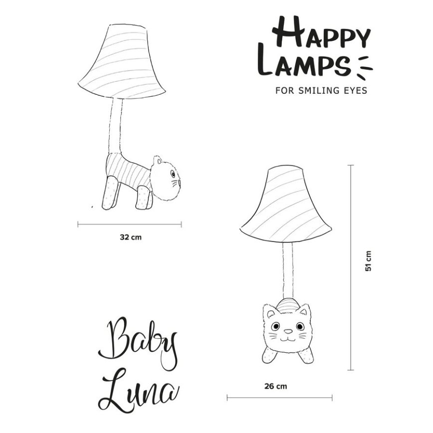 Happy Lamps - Lasten LED-pöytävalaisin BABY LUNA LED/5,4W/230V kissa