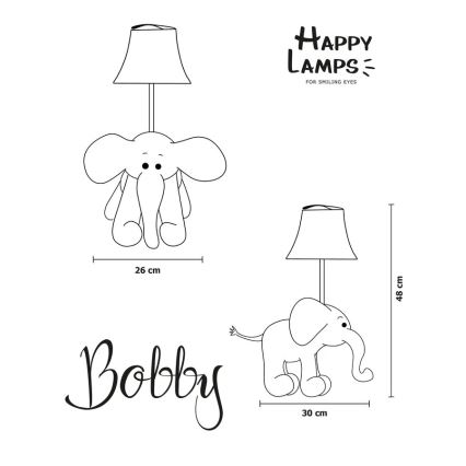 Happy Lamps - Lasten LED-pöytävalaisin BOBBY LED/5,4W/230V norsu