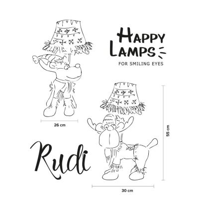 Happy Lamps - Lasten LED-pöytävalaisin RUDI LED/5,4W/230V poro