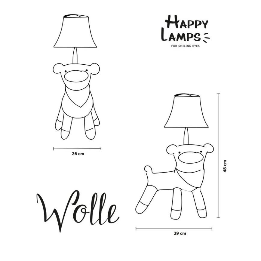Happy Lamps - Lasten LED-pöytävalaisin WOLLE LED/5,4W/230V lammas