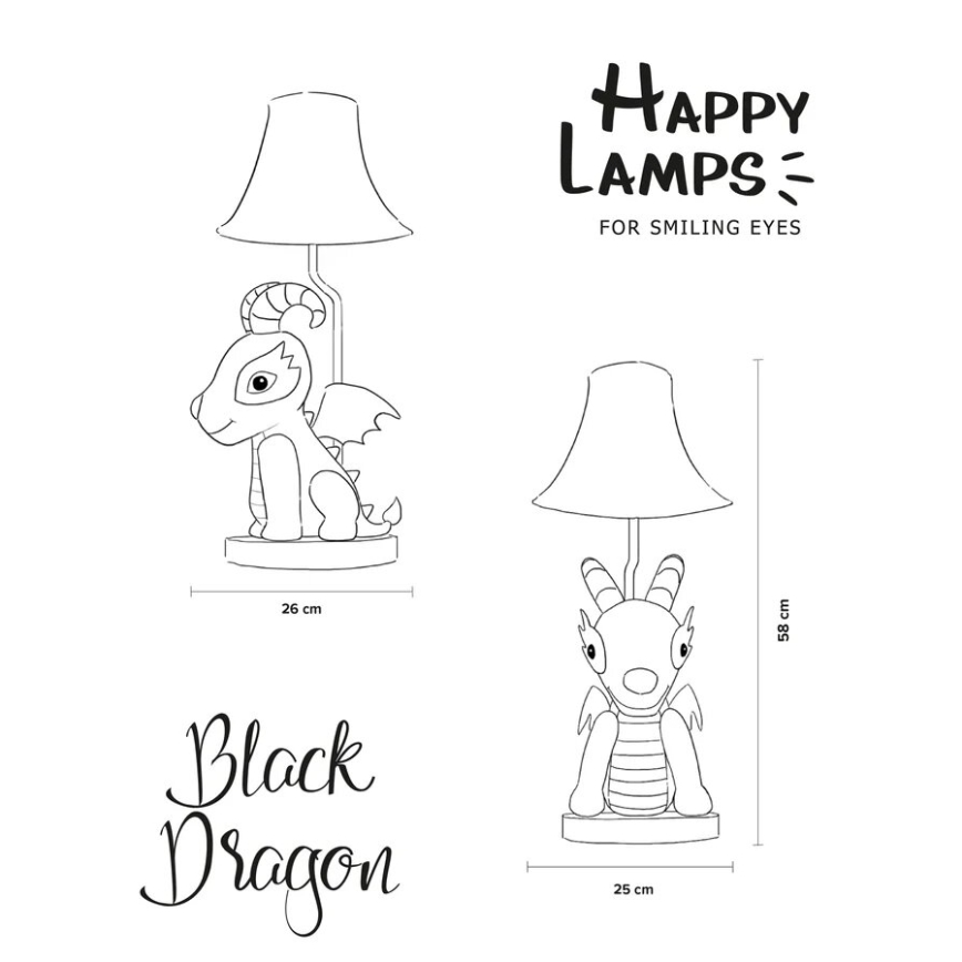 Happy Lamps - LED Lasten pöytävalaisin DRAGON LED/5,4W/230V lohikäärme