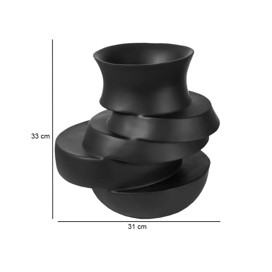 Hartsimaljakko 38x33x36 cm, mattamusta