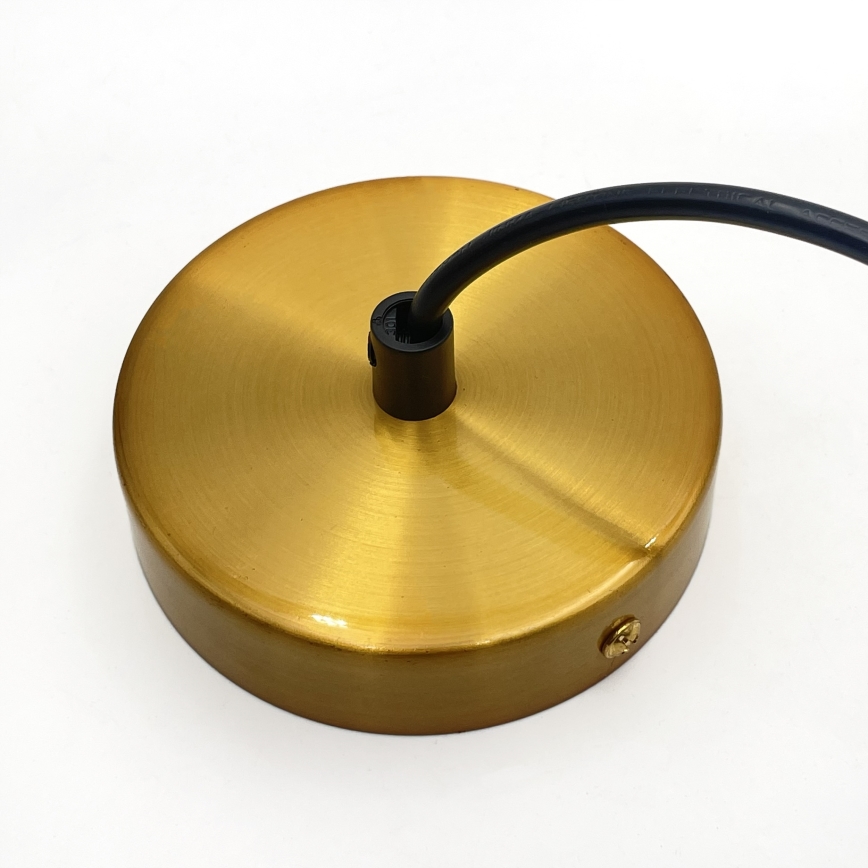 HECTOR-riippuvalaisin ripustuskaapelilla 1xE27/15W/230V valkoinen/messinki, Ø 30 cm