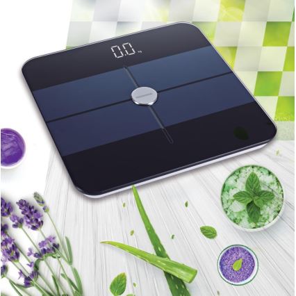 Heinner HBS-BTH180BK - Digitaalinen henkilövaaka 2x AAA musta/sininen