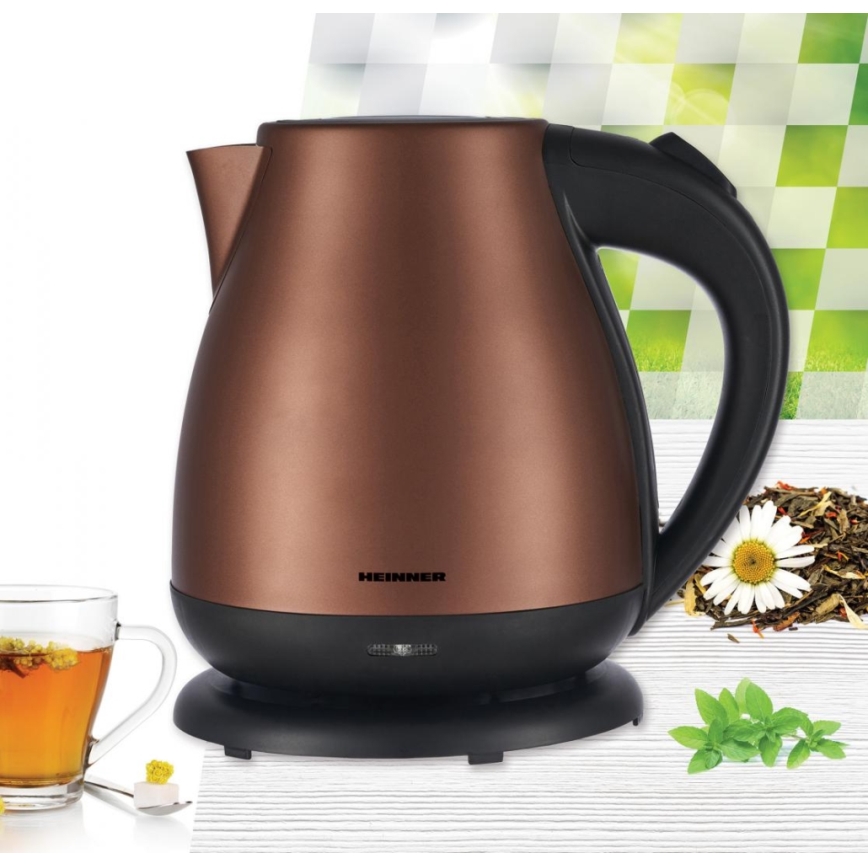 Heinner HEK-17IXC - Nopea vedenkeitin 1,7 l 2200 W/230 V kuparinvärinen