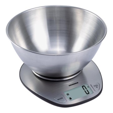 Heinner HKS-5SS - digitaalinen keittiövaaka kulholla, 2x AAA, ruostumaton teräs