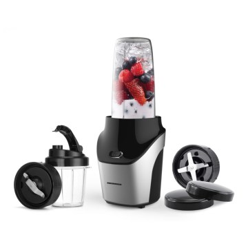 Heinner HSB-T1000SS - Smoothie-nutri-blenderi 1000 W/230 V mattakromi/musta