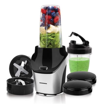 Heinner HSB-T1000SS - Smoothie-nutri-blenderi 1000 W/230 V mattakromi/musta
