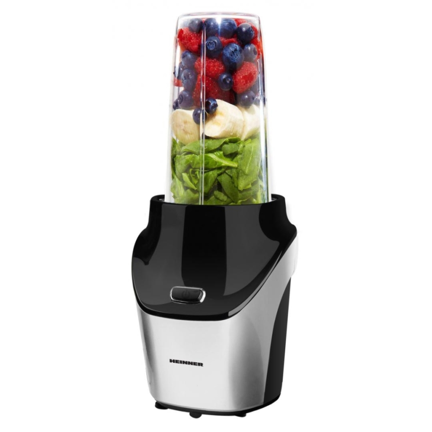 Heinner HSB-T1000SS - Smoothie-nutri-blenderi 1000 W/230 V mattakromi/musta