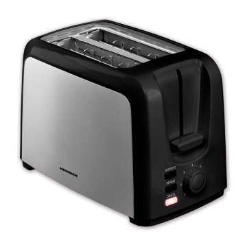 Heinner HTP-700BKSS - kaksipaikkainen leivänpaahdin 700W/230V musta/mattakromi