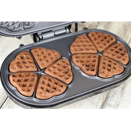 Heinner HWF-1000CR - Vohvelirauta 1000W/230V musta/ruusukulta