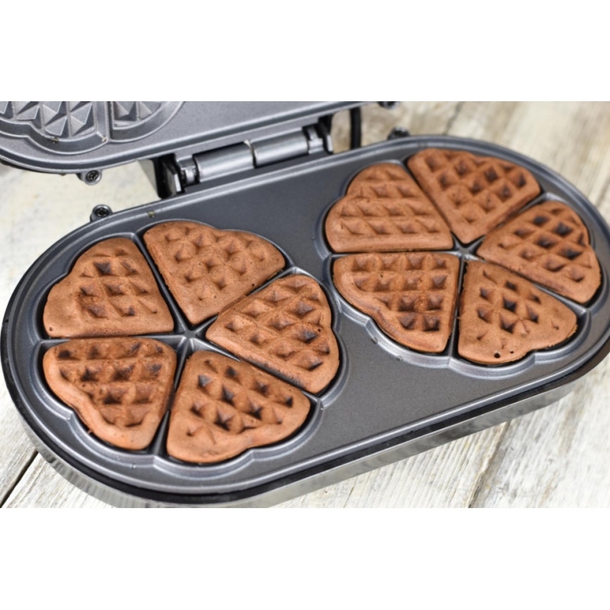 Heinner HWF-1000CR - Vohvelirauta 1000W/230V musta/ruusukulta