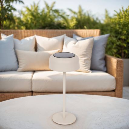 Hesperide - LED-aurinkokäyttöinen pöytälamppu BOLTY LED/3,7V 2600 mAh IP65 beige