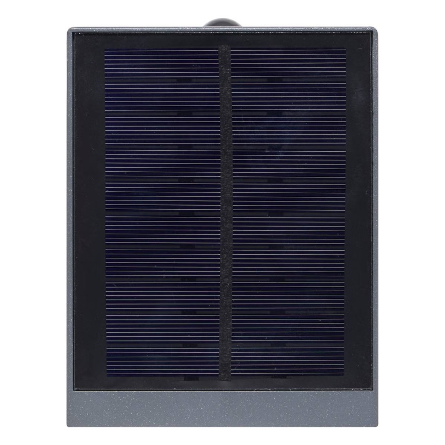Hesperide - LED-aurinkokäyttöinen seinävalaisin liiketunnistimella MULTY LED/3,7V 2600 mAh IP65 antrasiitti