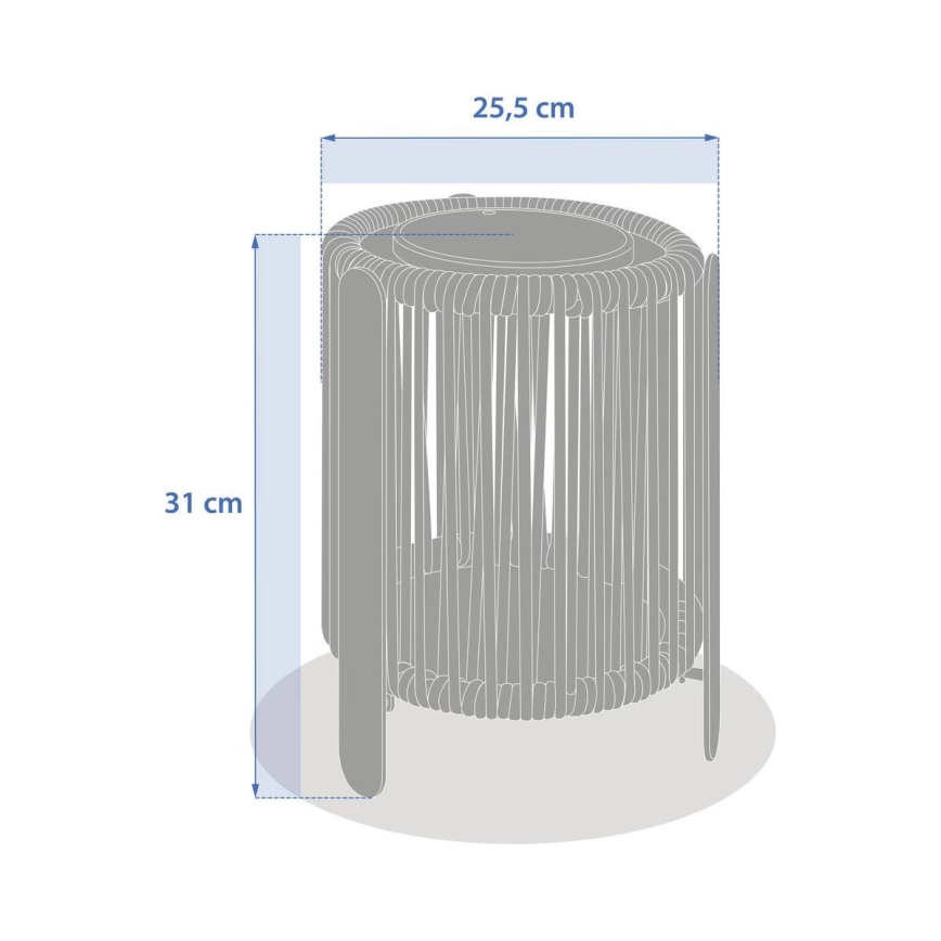 Hesperide - LED-aurinkovalaisin LINY LED/3,7V 2600 mAh IP54 antrasiitti
